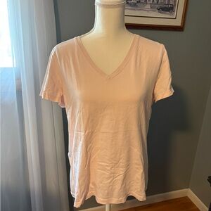 L.L. Bean Light Pink V-Neck Tee